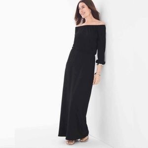 NWT Chico's Women's Black Peasant Maxi Dress 20/22